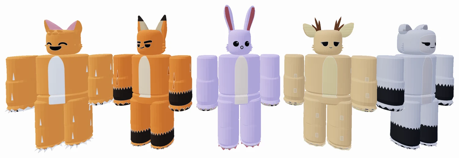 Five Whimsy World avatars showing different faces.