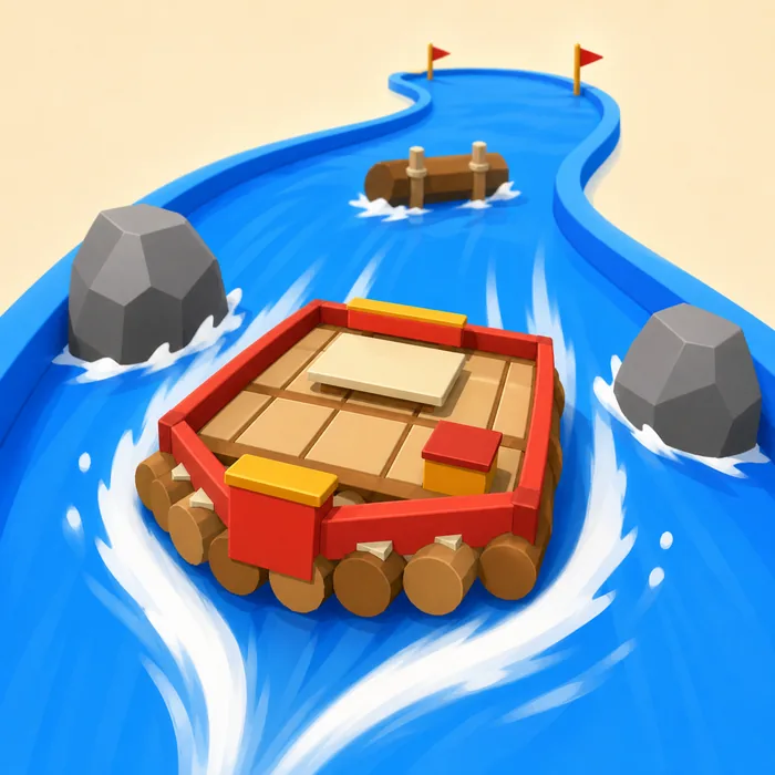 River Rush, a raft racing mini-game.