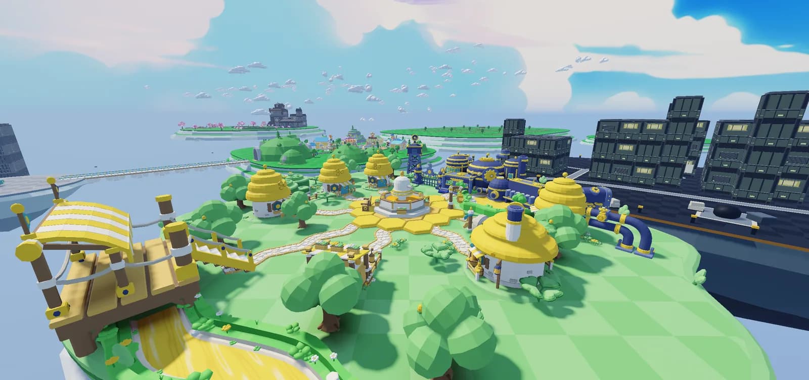 Honeybell Hollow's honeycomb plaza.